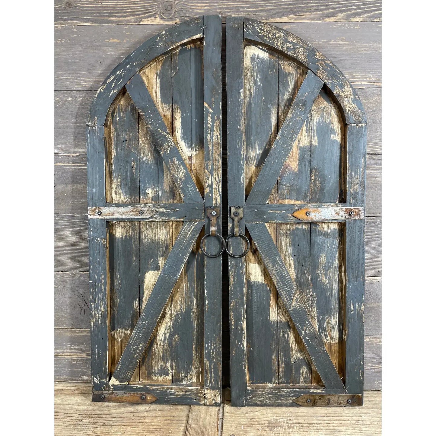 Gray Arched Frame Windows