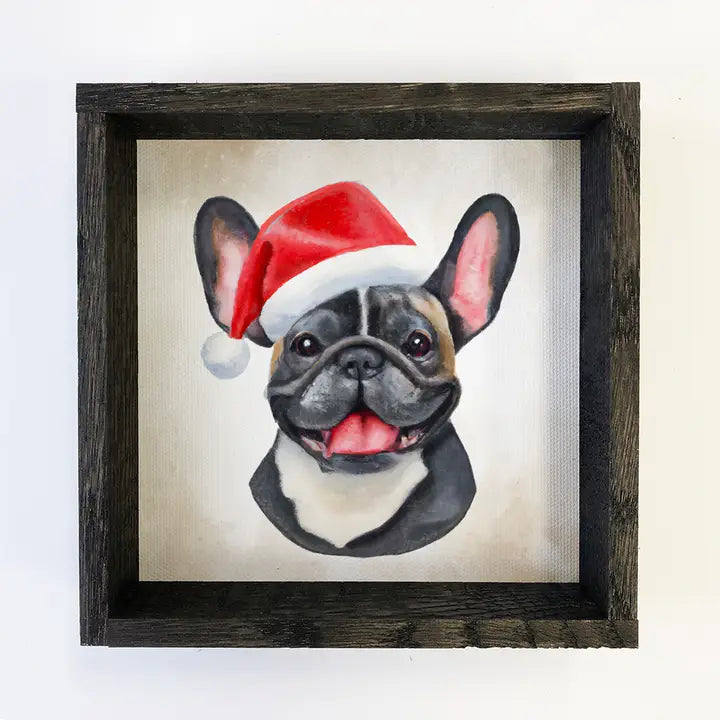 Dog Christmas Canvases with wooden box frame!