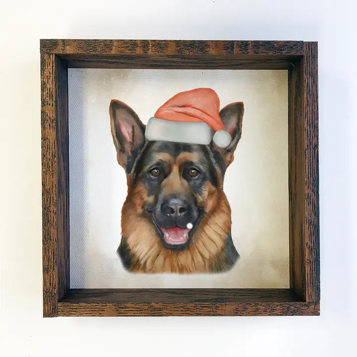Dog Christmas Canvases with wooden box frame!