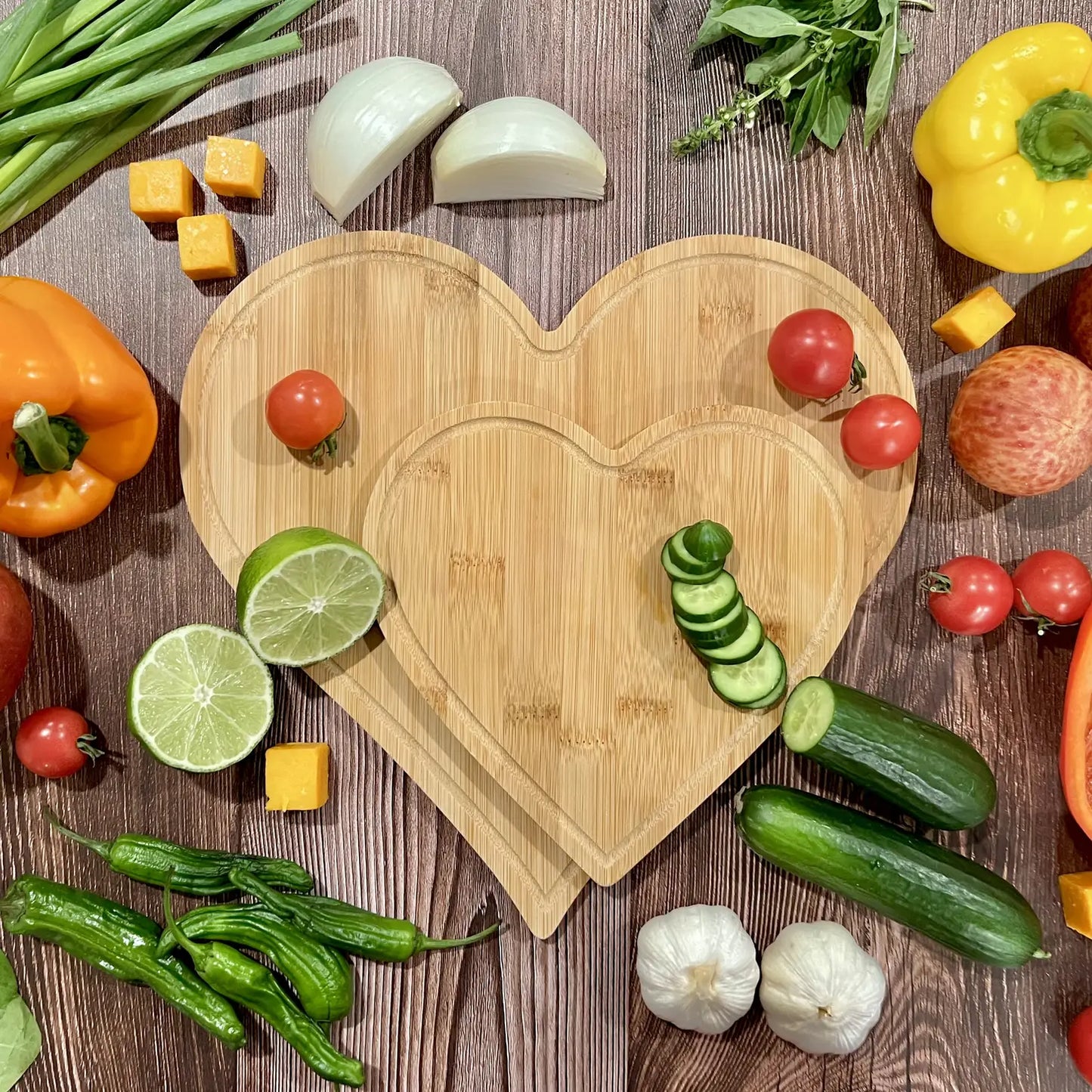 Heart Shape Bamboo Cutting Boards