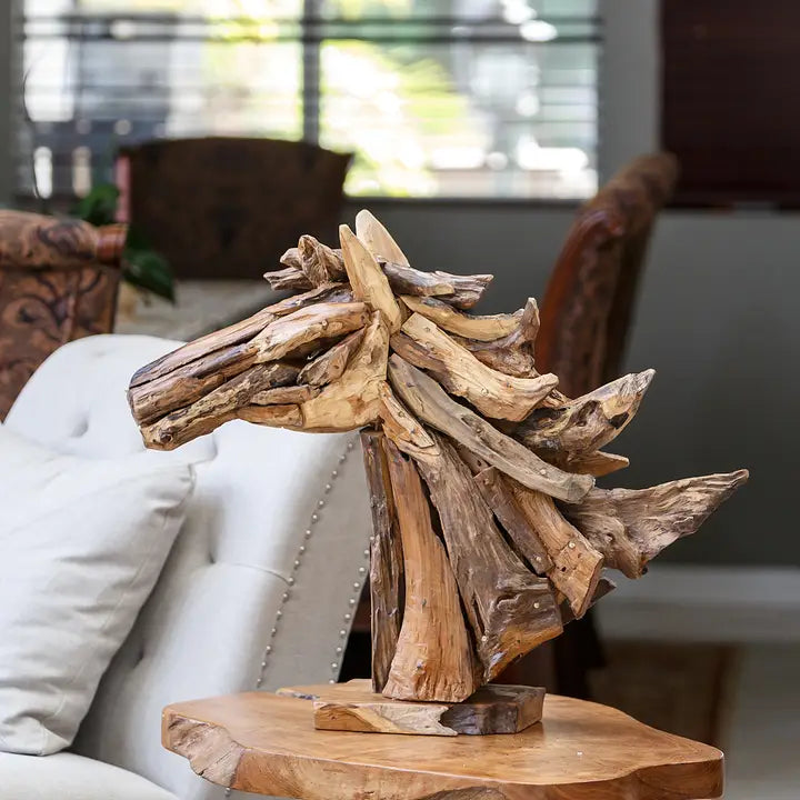 Teak Driftwood Horse Head