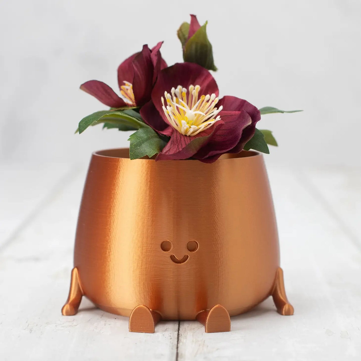 Small Copper Happy Pot Planter