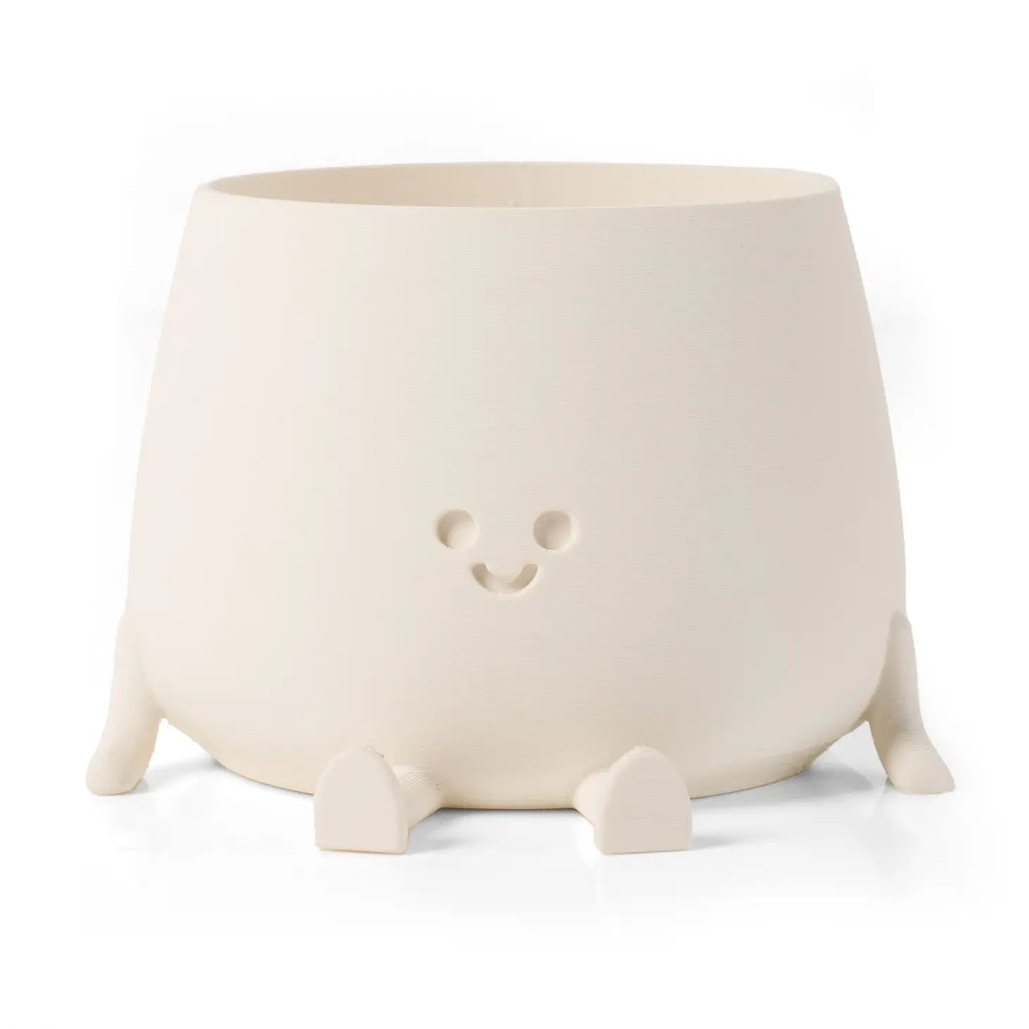 Small White Happy Pot Planter