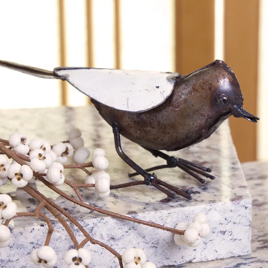 Small Recycled Metal Bird Sculpture
