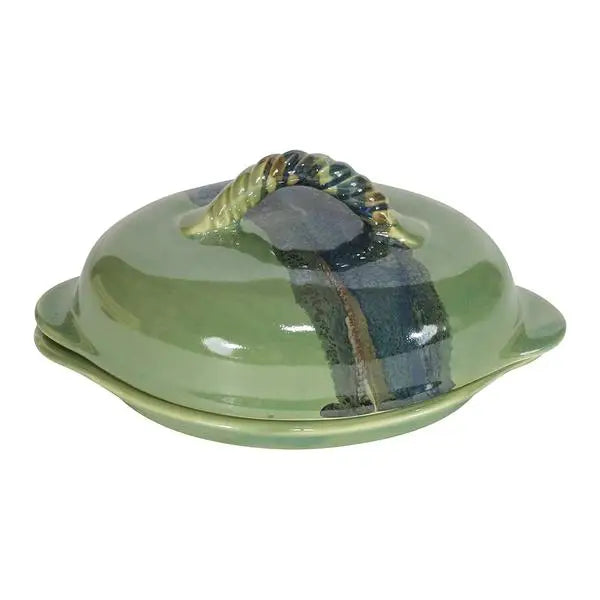 Misty Green Covered Butter Dish