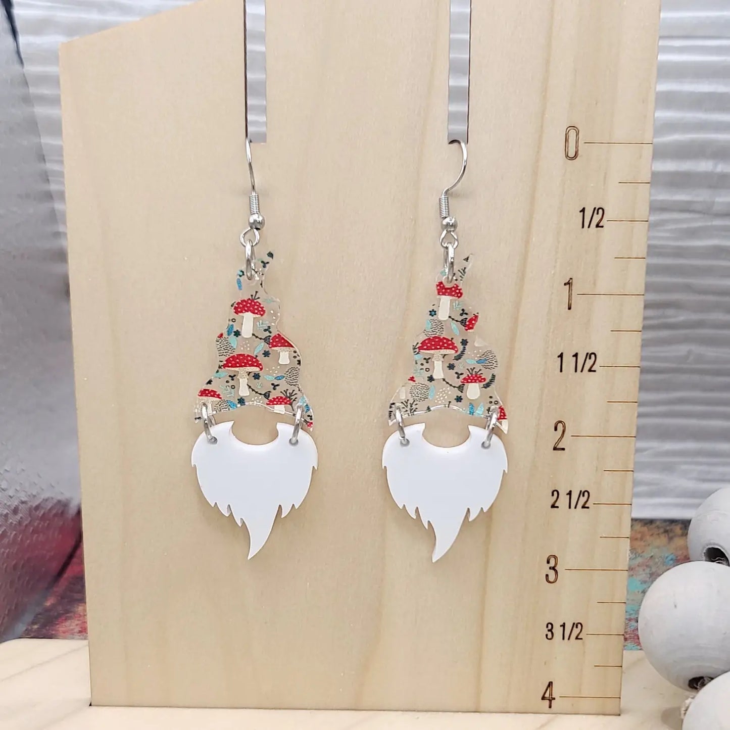Mushroom Gnome Earrings