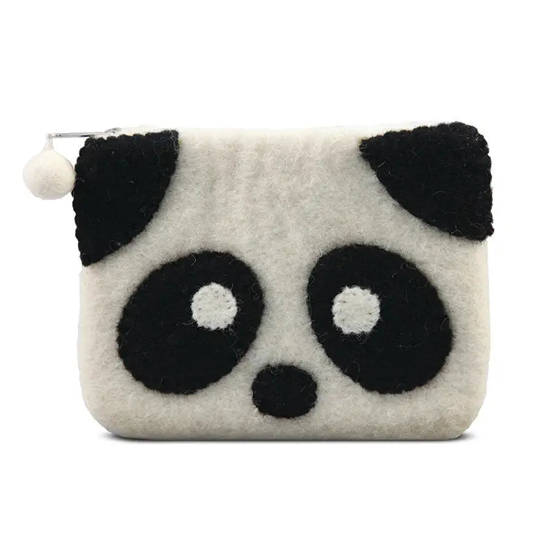 Black and White Panda Face Coin Purse