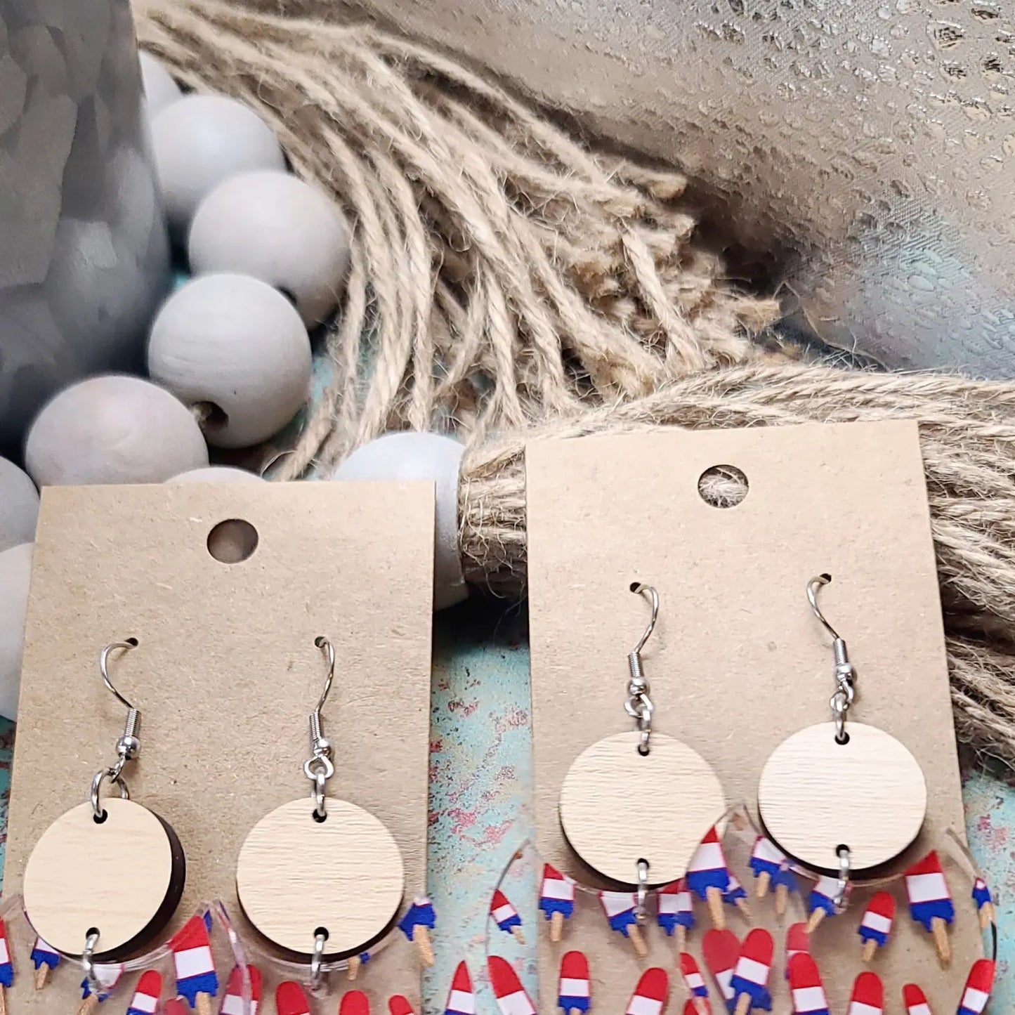 Patriotic Popsicle Stacked Circle Earrings