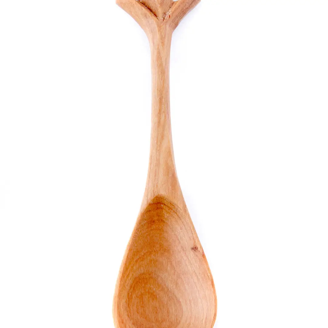 Kenyan Wild Olive Wood Pineapple Spoon