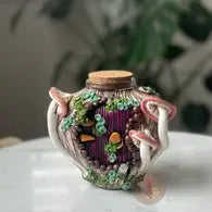 Pink Mushrooms + Quartz Heart Jar