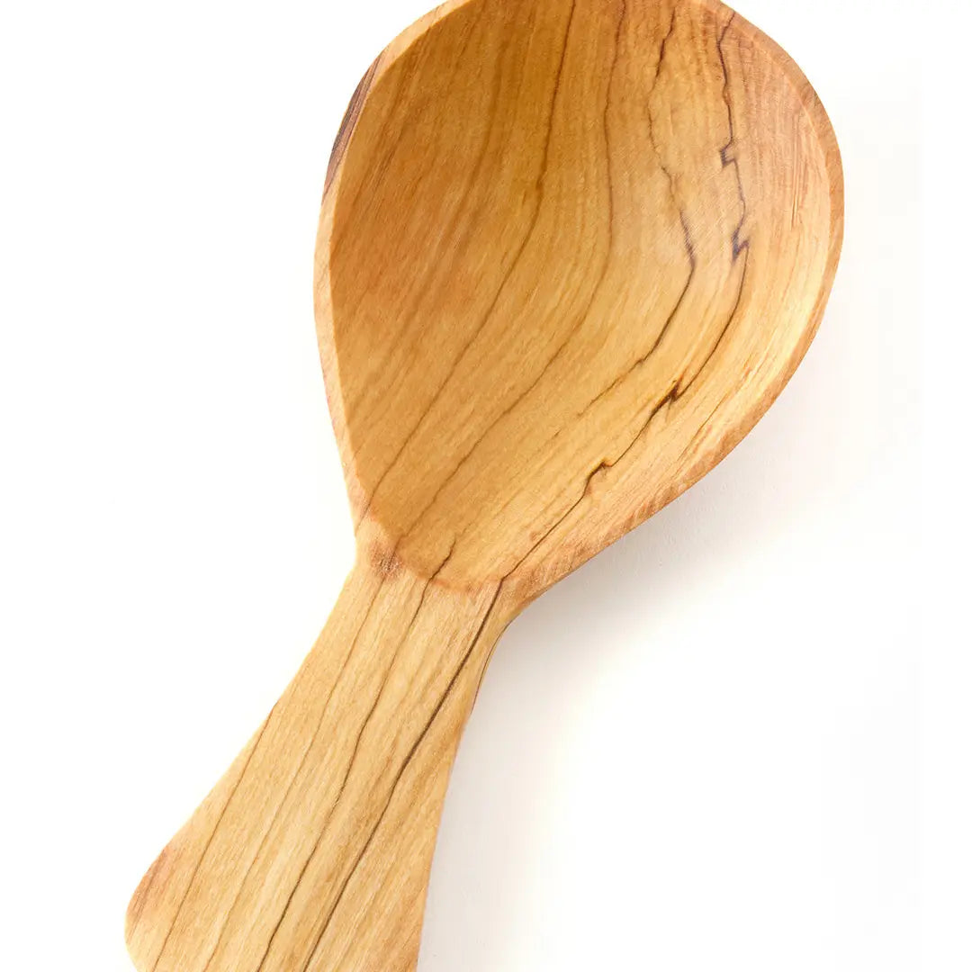 Rounded Wild Olive Wood Rice Scoop