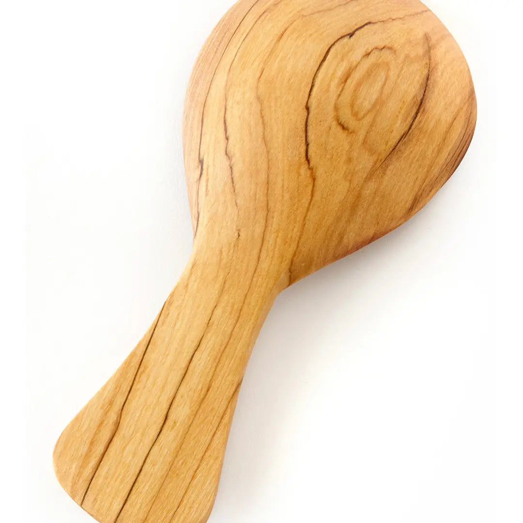 Rounded Wild Olive Wood Rice Scoop
