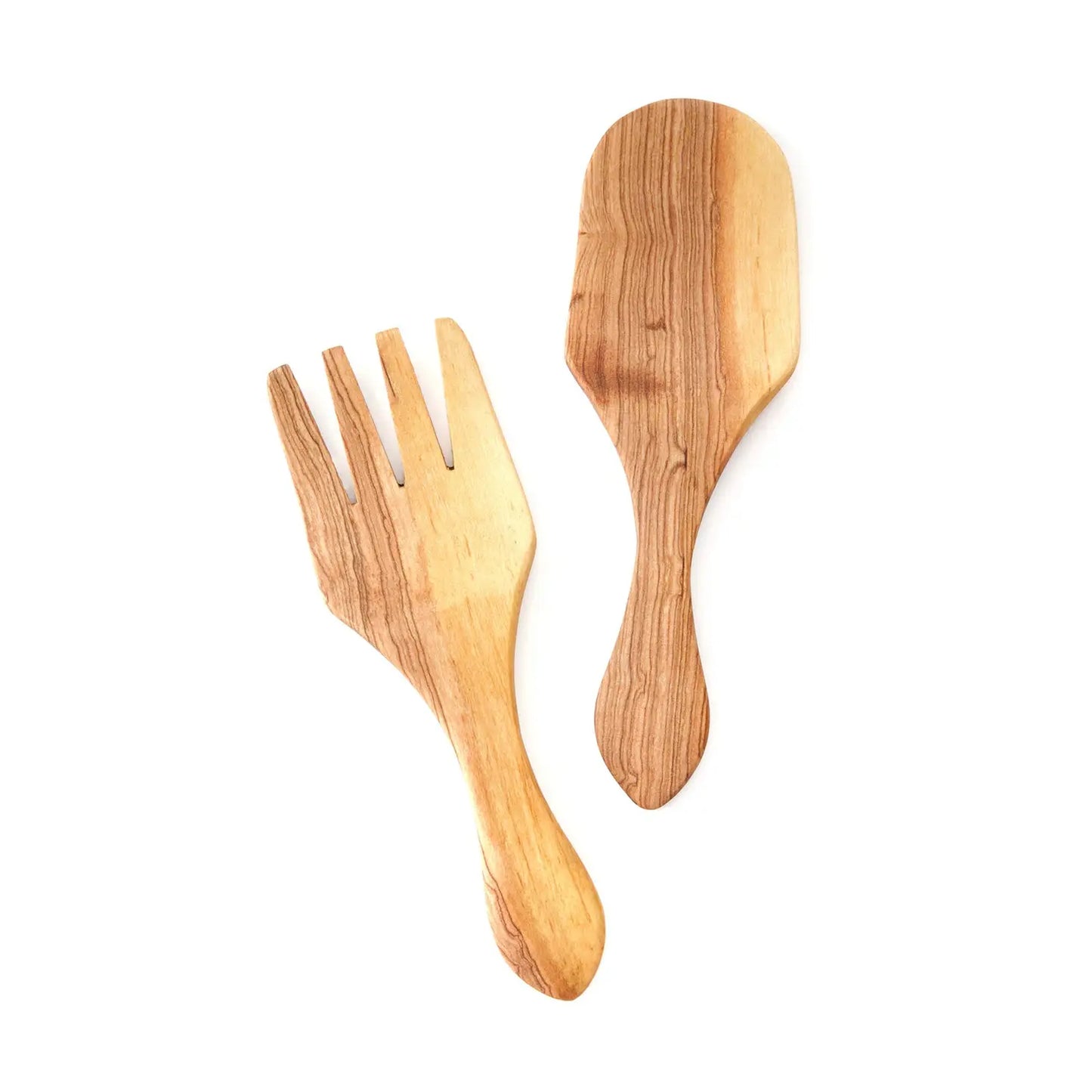 Kenyan Olive Wood Spade Salad Servers