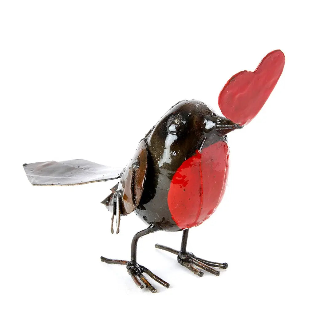 Recycled Metal Sweetheart Bird from Zimbabwe