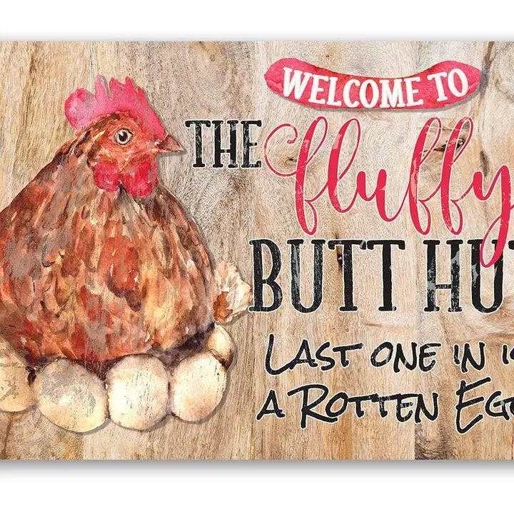 Assorted Metal Chicken Signs