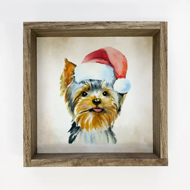 Dog Christmas Canvases with wooden box frame!