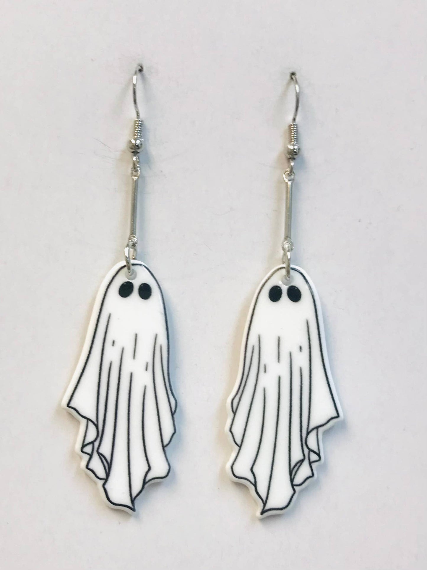 Acrylic White Ghost Earrings