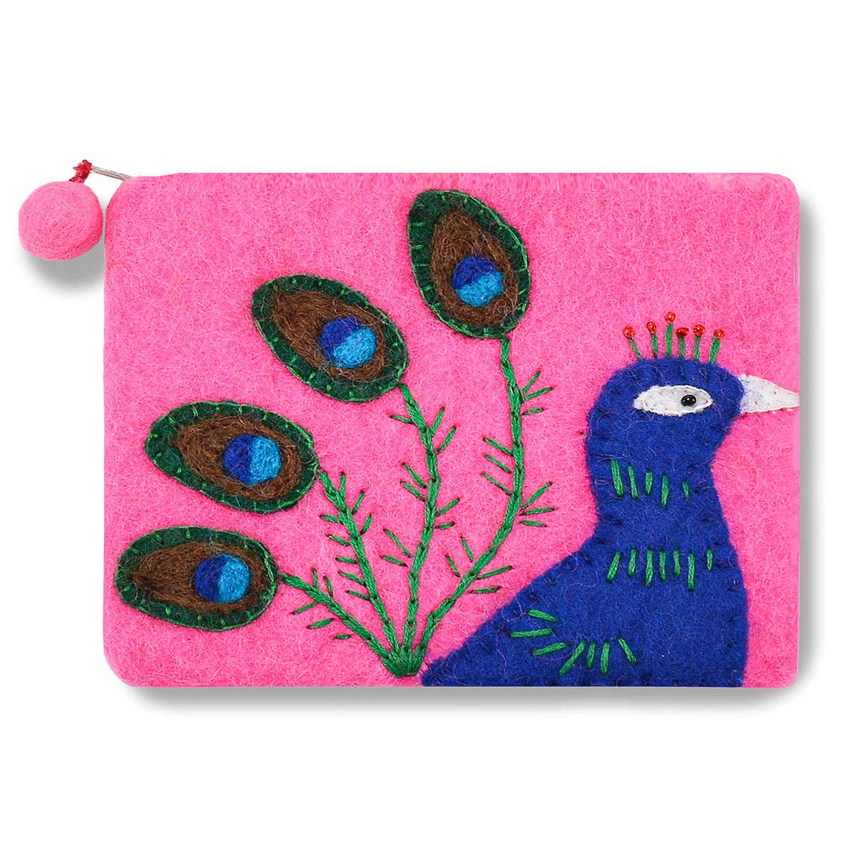 Yellow Peacock Design Coin Purse