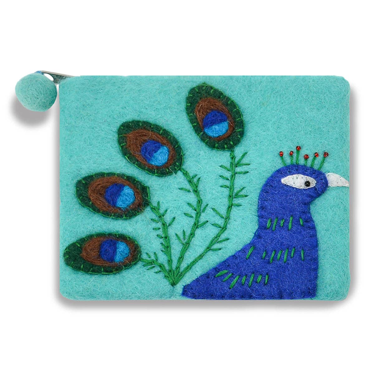 Yellow Peacock Design Coin Purse