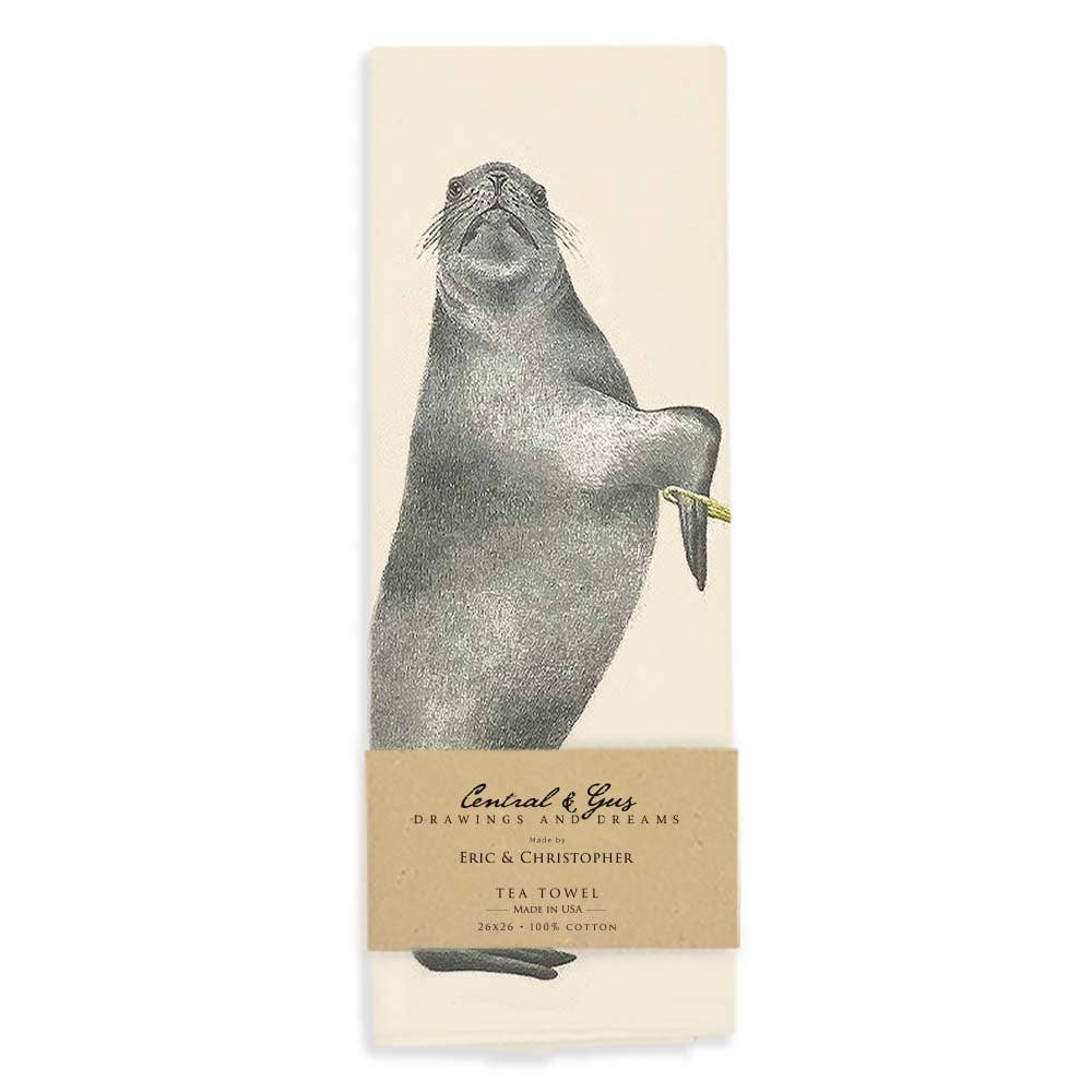 "Easton & Mino" Scarborough Stellar Sea Lion Tea Towel