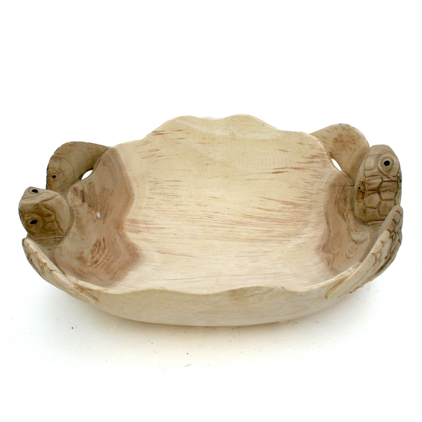 Large Wood Double Turtle Bowl 16"