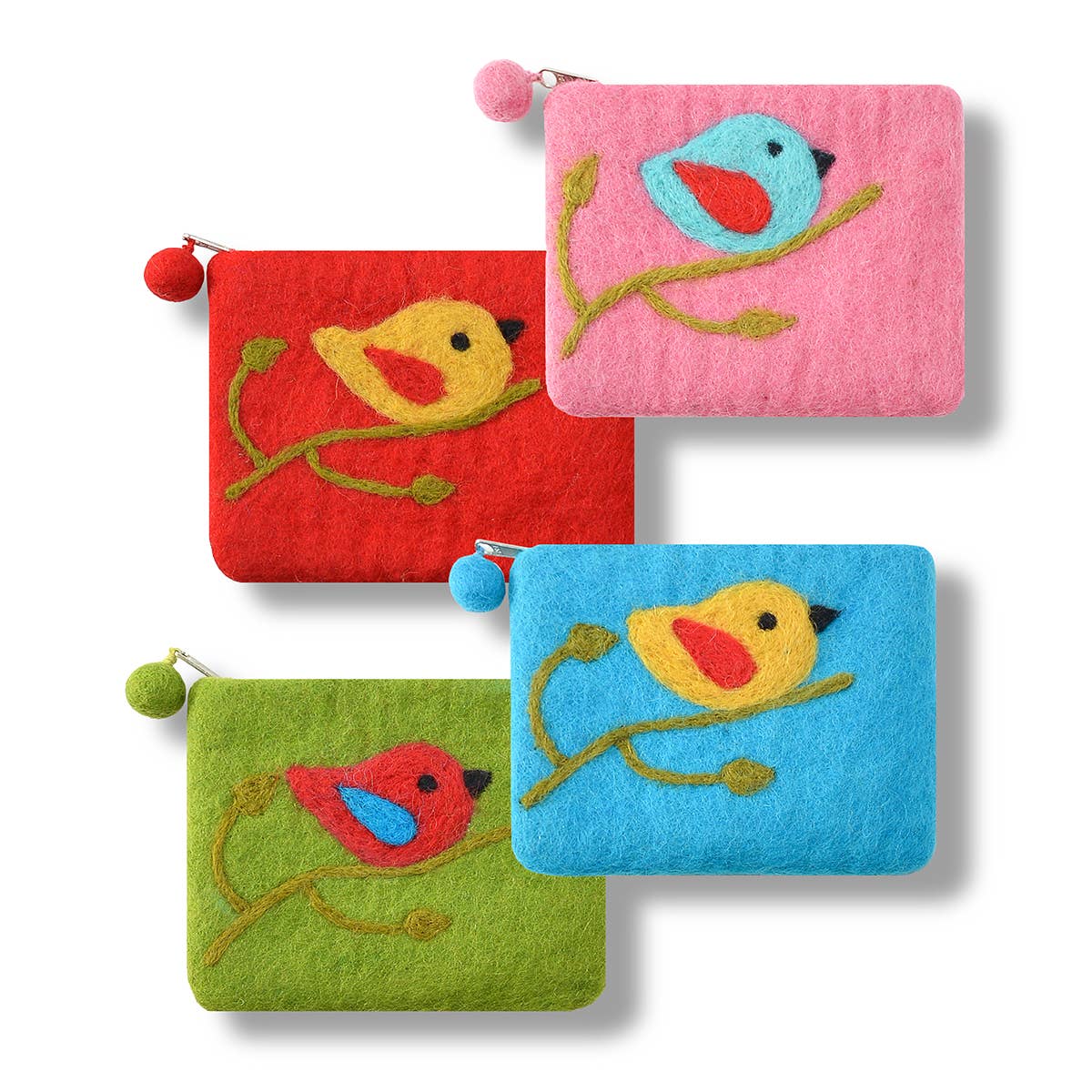 Aqua One Bird Design Coin Purse