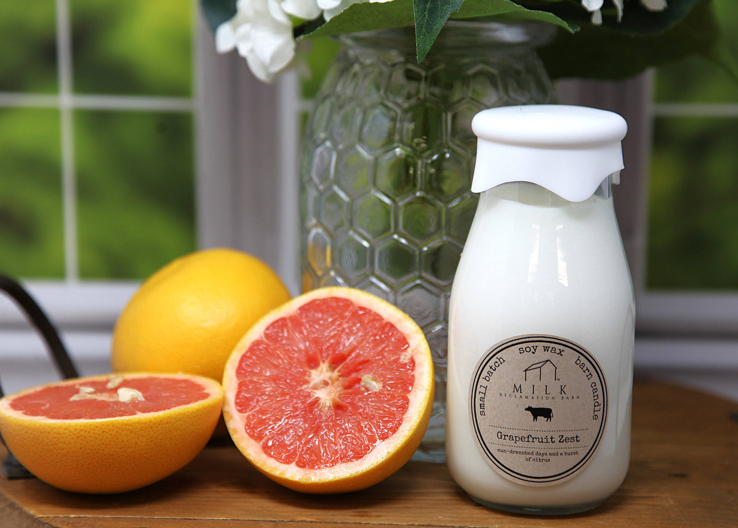 Milk Bottle Candle Grapefruit Zest