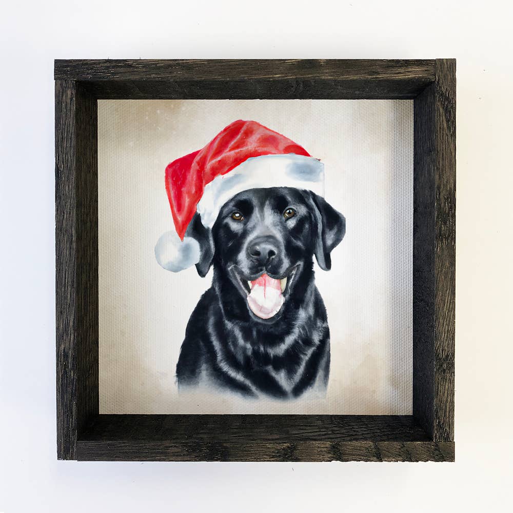 Dog Christmas Canvases with wooden box frame!
