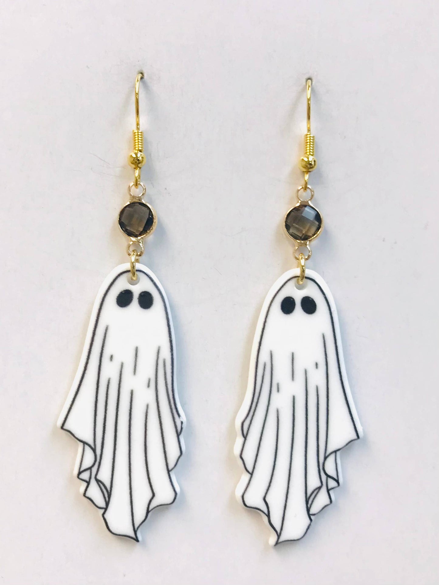 Acrylic White Ghost Earrings