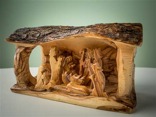 Large Grotto Carved in Branch - 4"x8"