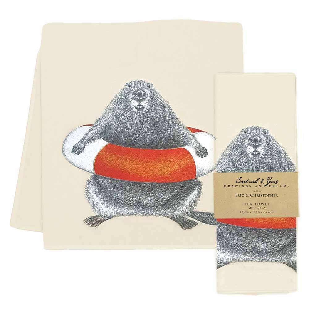 "Ford" Buckminster Beaver Tea Towel