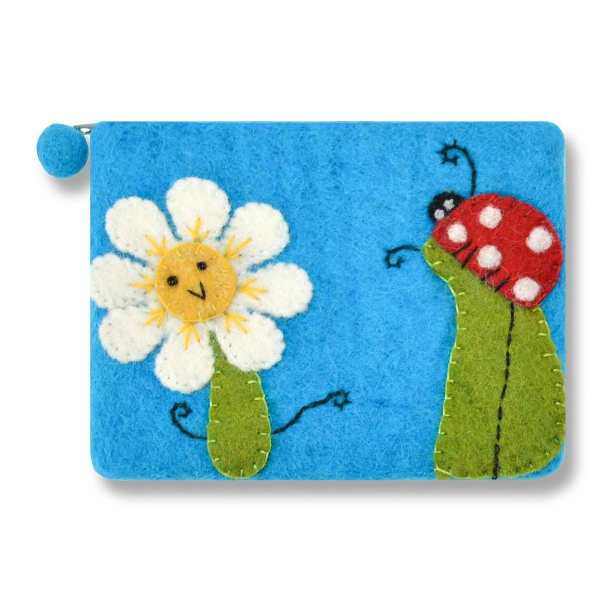SunFlower and Lady Bug Coin Purse: Yellow