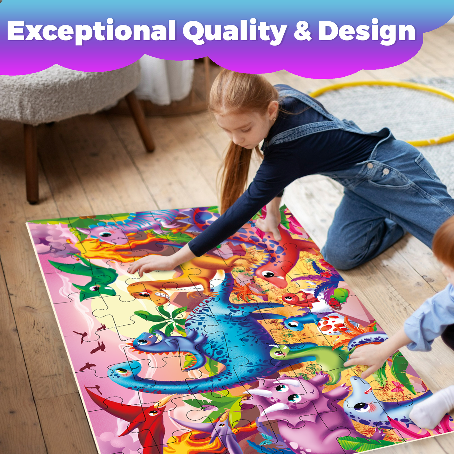 Dino Giant Floor Puzzles for Kids | 48 pieces
