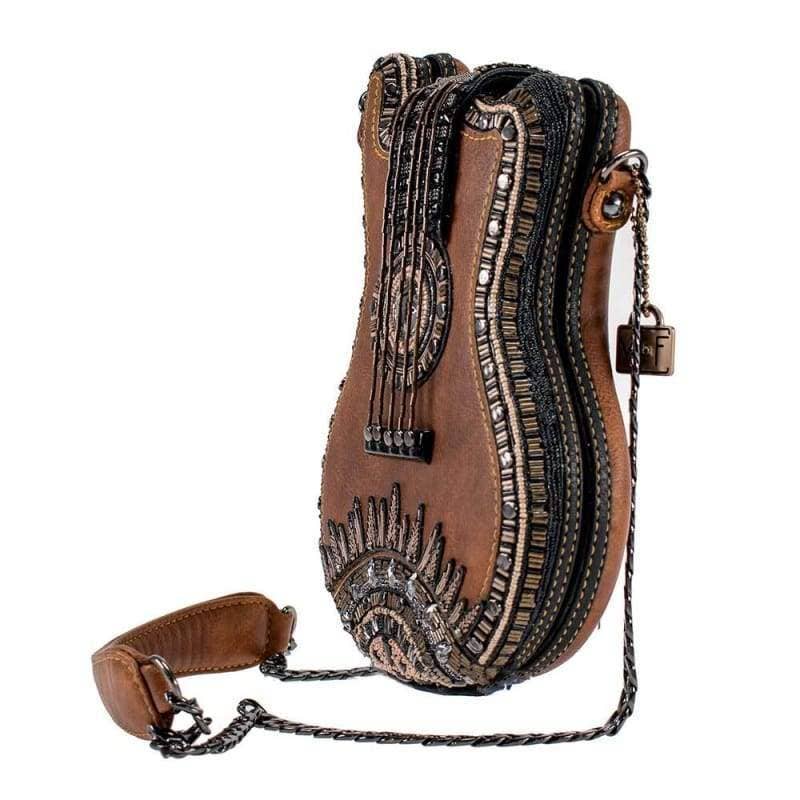 Open Mic Beaded Crossbody Guitar Handbag
