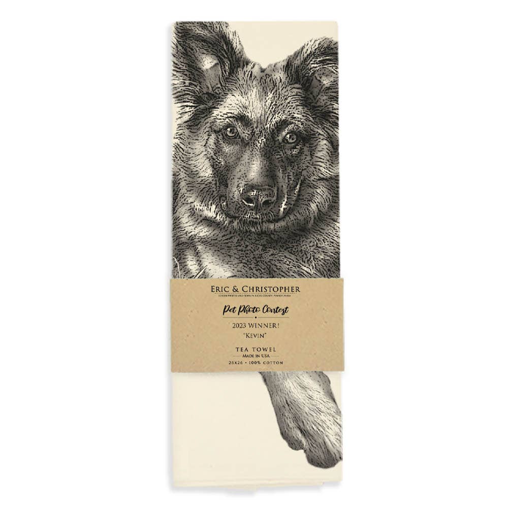 "Kevin" the German Shepherd Puppy Tea Towel