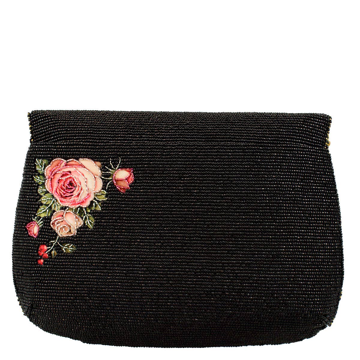 Tea Time Black And Gold Fairytale Beaded Crossbody Handbag