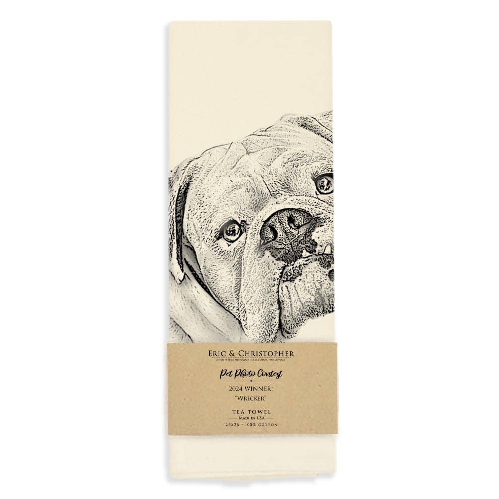 Bulldog Tea Towel - "Wrecker"