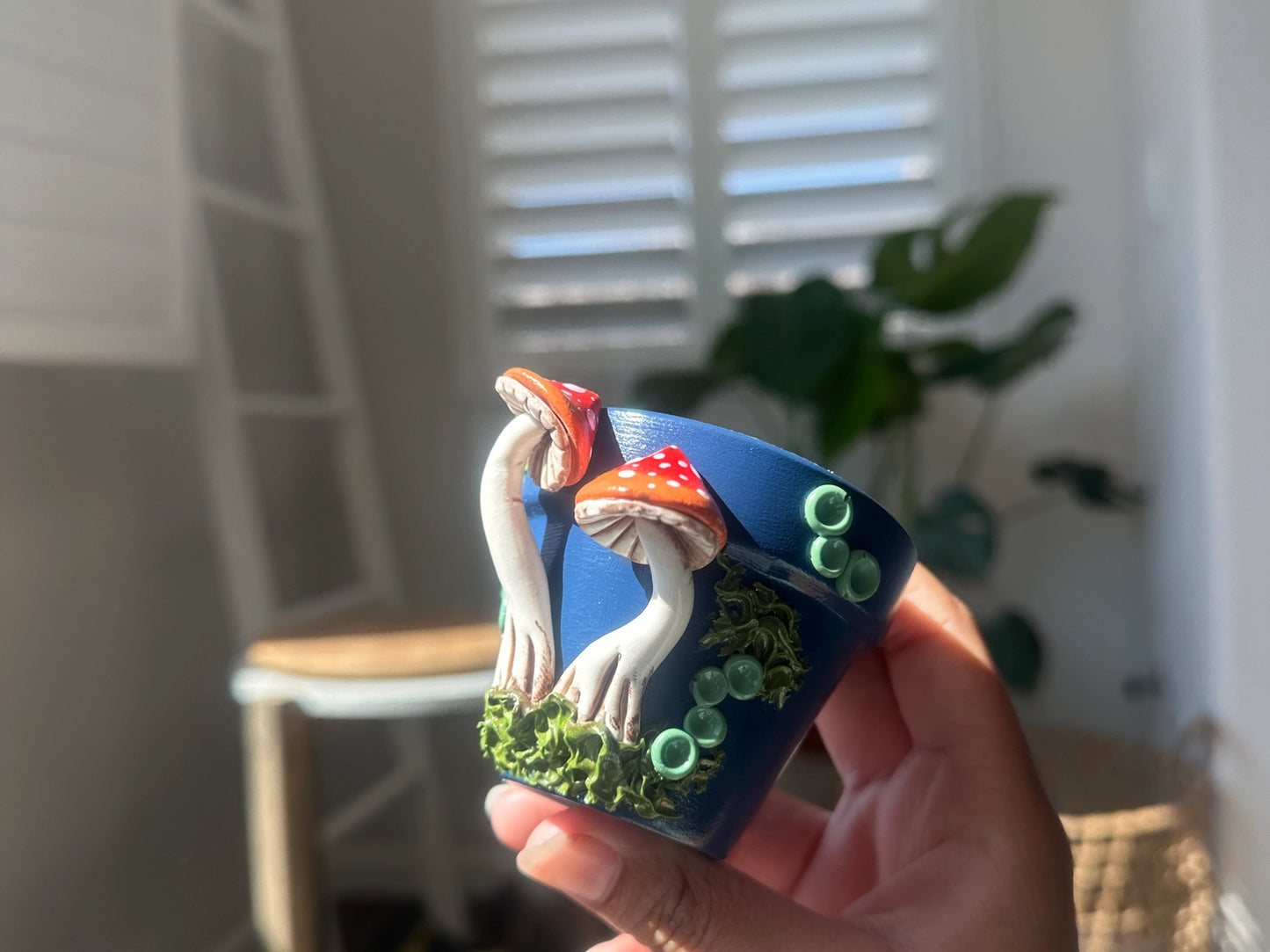 3" Tall Mushroom Plant Pot
