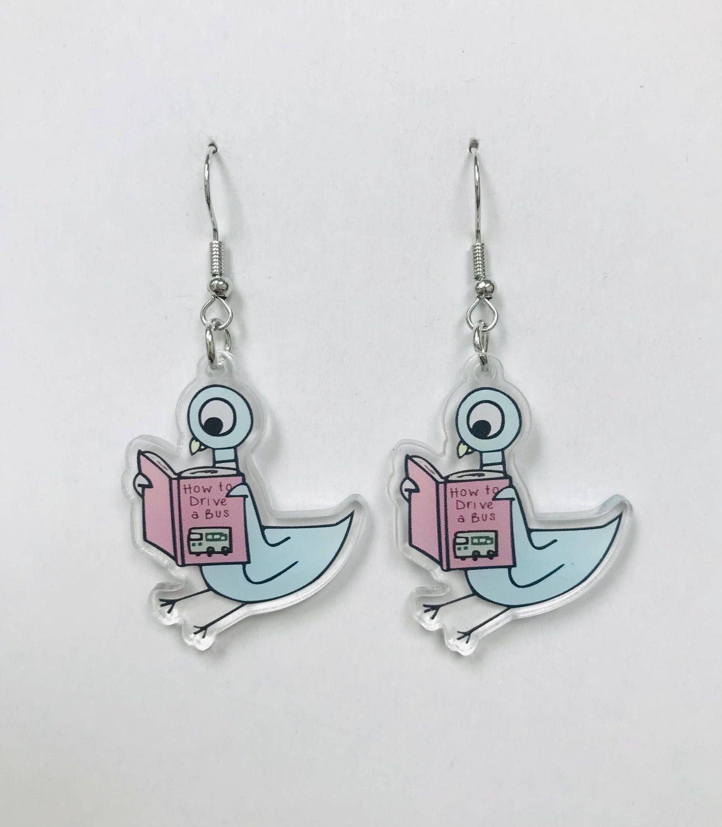 How To Drive A Bus Acrylic Pigeon Earrings