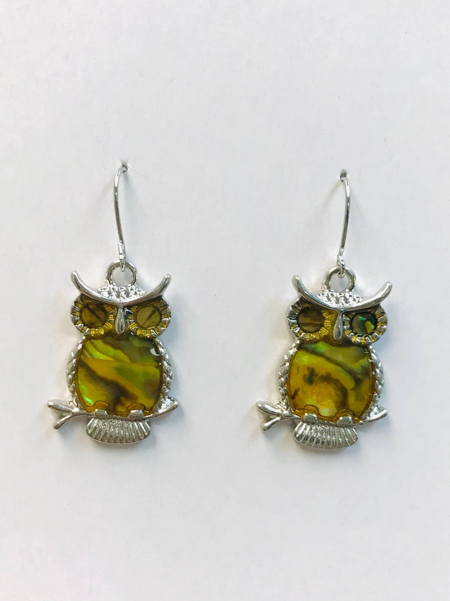 Abalone Owl Earrings