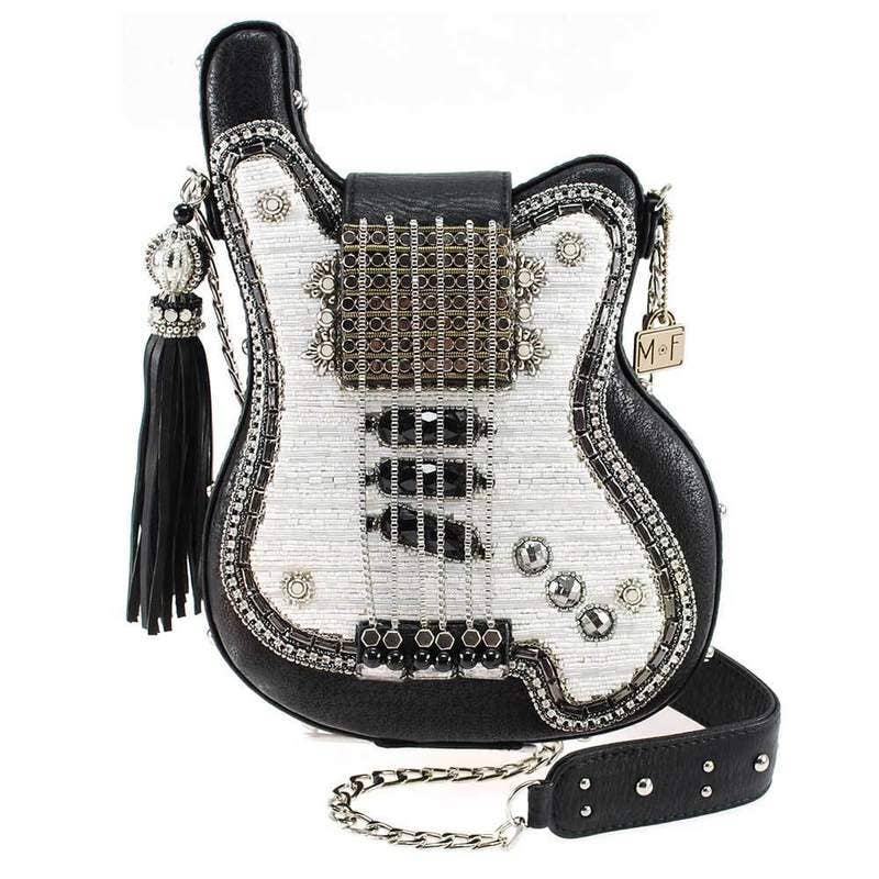 Greatest Hits Beaded Crossbody Guitar Handbag
