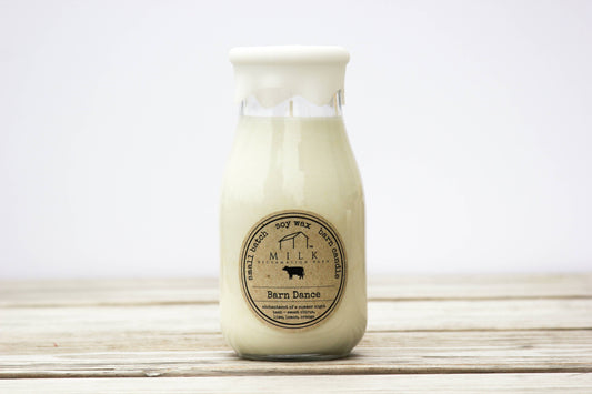 Milk Bottle Candle 13 oz: Cabin in the Woods