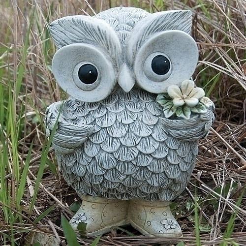 8.75"H Owl in Rain Boots Pudgy Pals