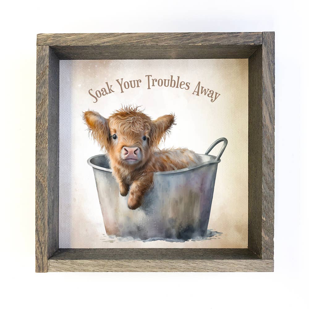 Highland Cow Soak Canvas Art