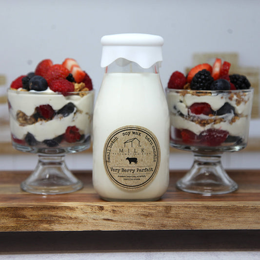 Milk Bottle Candle Very Berry Parfait