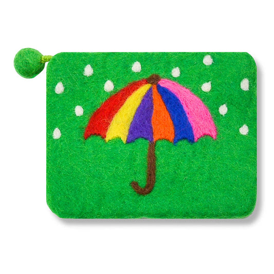 Green Umbrella Design Coin Purse