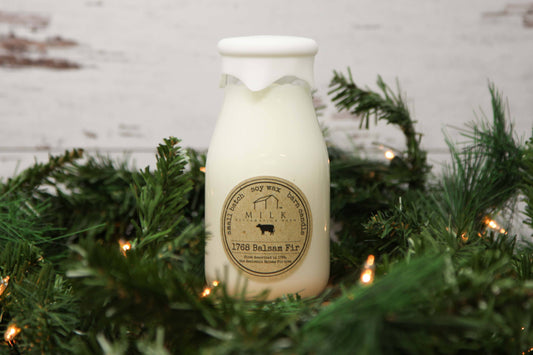 Milk Bottle Candle 1768 Balsam Fir