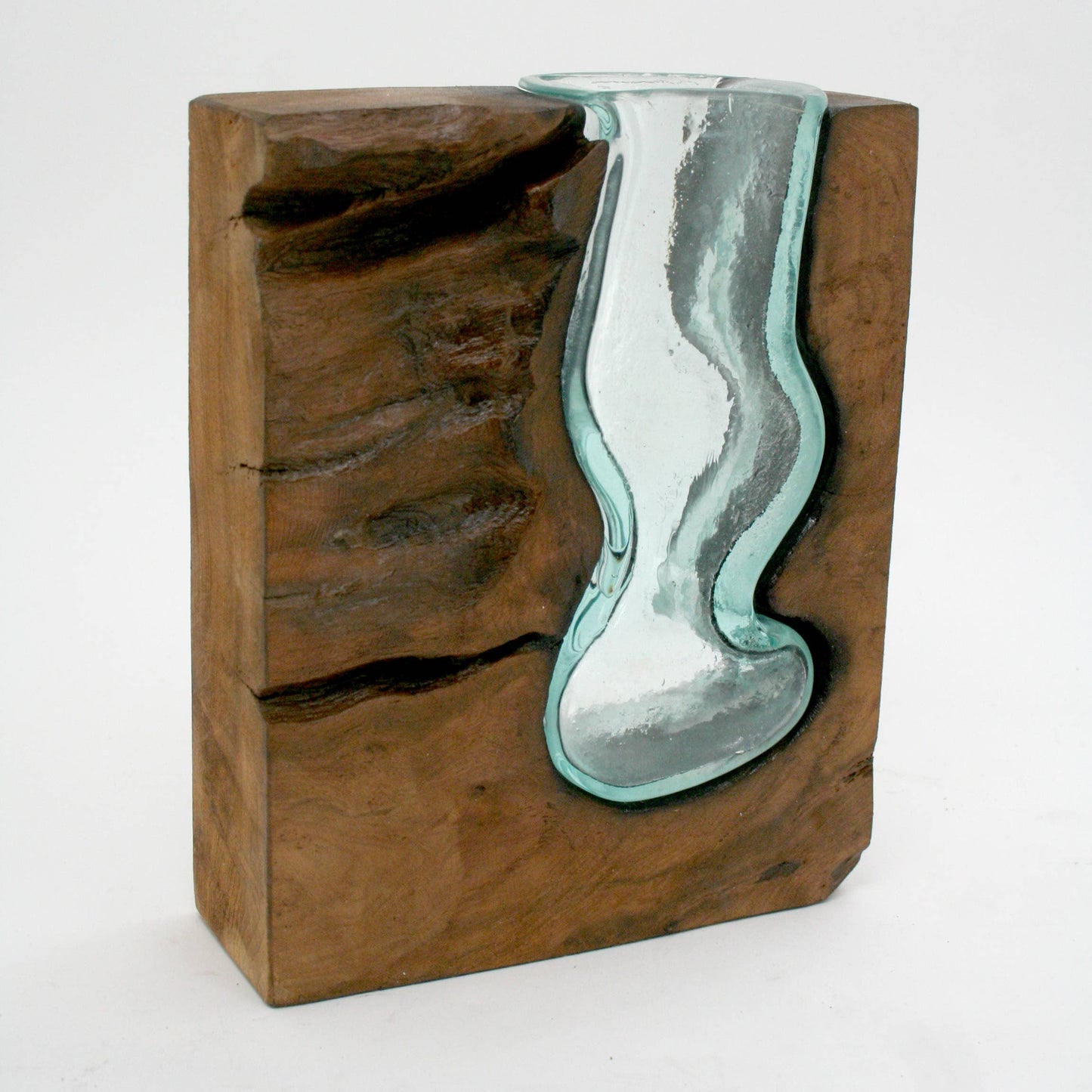 Driftwood Abstract Vase Blown Glass (20cm)