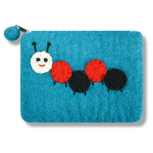 Turquoise Caterpillar Coin Purse