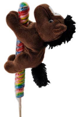 6" Lollyplush Horse w/14" Rainbow Lollipop